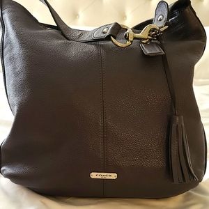 Coach Purple Dark Large Leather Collete Tote